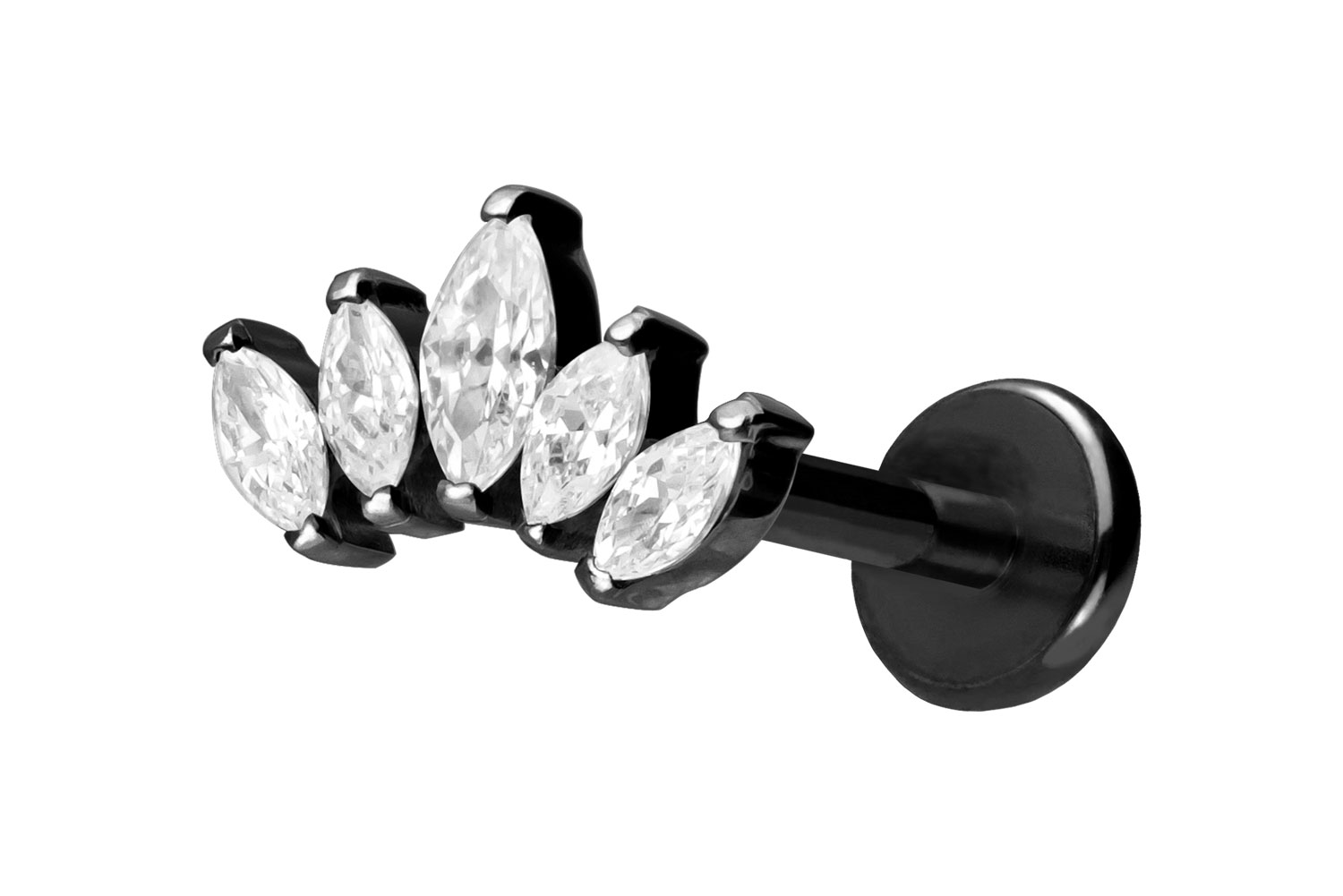 Titan Labret Piercing mit Push Fit LOTUSBLÜTE